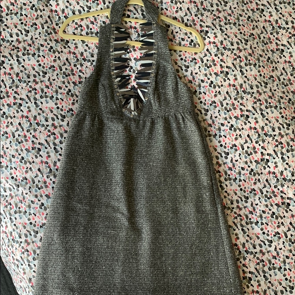 Stylish Gray Halter Dress
